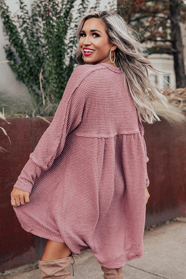 Merlot On Melrose Waffle Knit Dress In Vineyard Grape Merlot On Melrose Waffle Knit Dress In Vineyard Grape