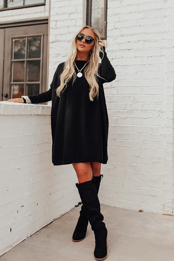Caught Up In Colorado Sweater Dress In Black Image - 1