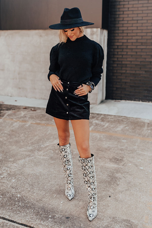 Pretty Fearless Corduroy Skirt In Black