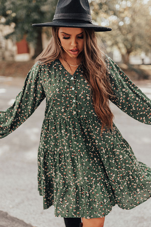 Casual Outing Shift Dress In Olive
