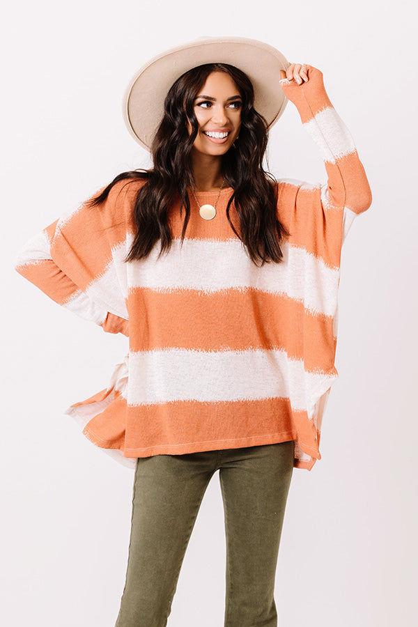 Stylish Minds Think Alike Knit Top in Tangerine