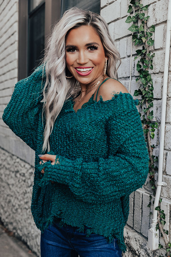 Off shoulder distressed discount sweater