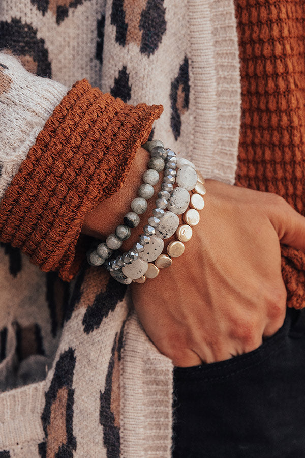 Haute Stuff Semi Precious Stone Bracelet Set