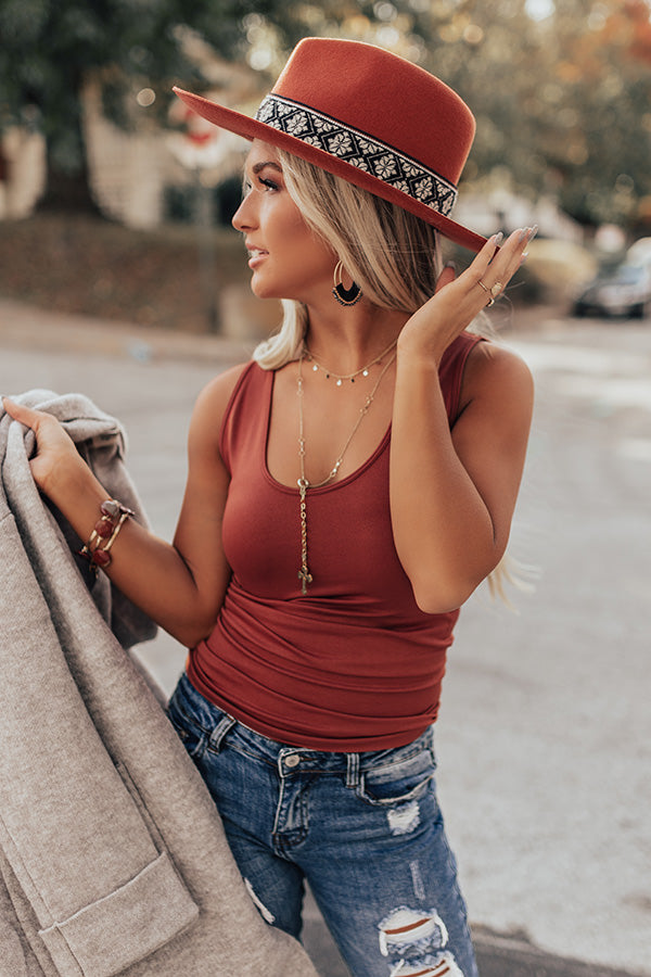 Basic Instincts Seamless Tank In Dark Rust