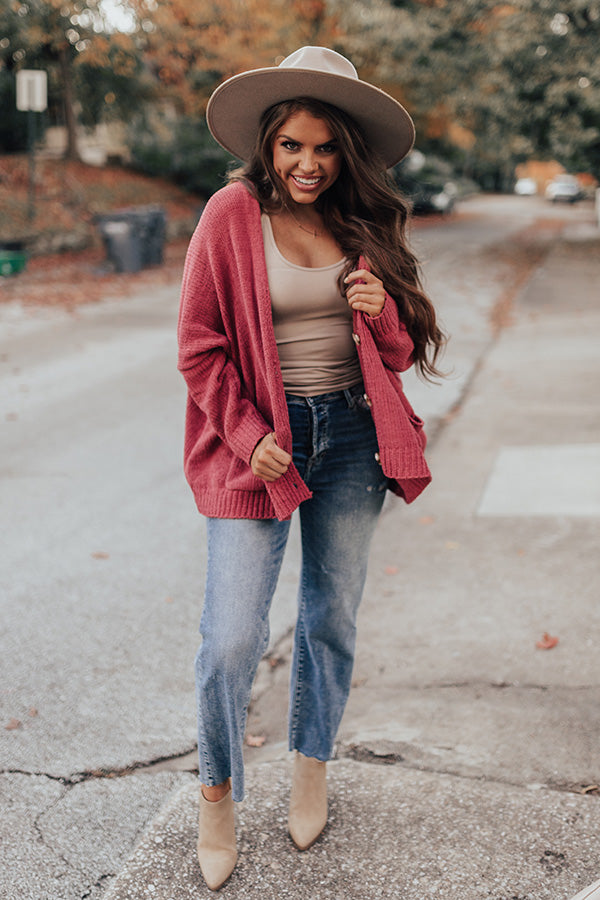 Journey Home Knit Cardigan in Rustic Rose