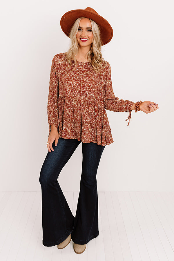Wine Tasting In Napa Shift Top In Rust