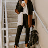 Hello, Harvard Colorblock Cardigan In Black Image - 1