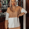 Hello, Harvard Colorblock Sweater Dress In Iced Latte Image - 1