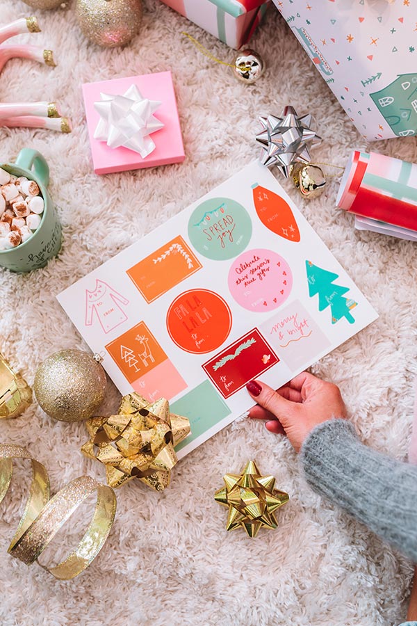 Holiday Gift Tag Sticker Sheet