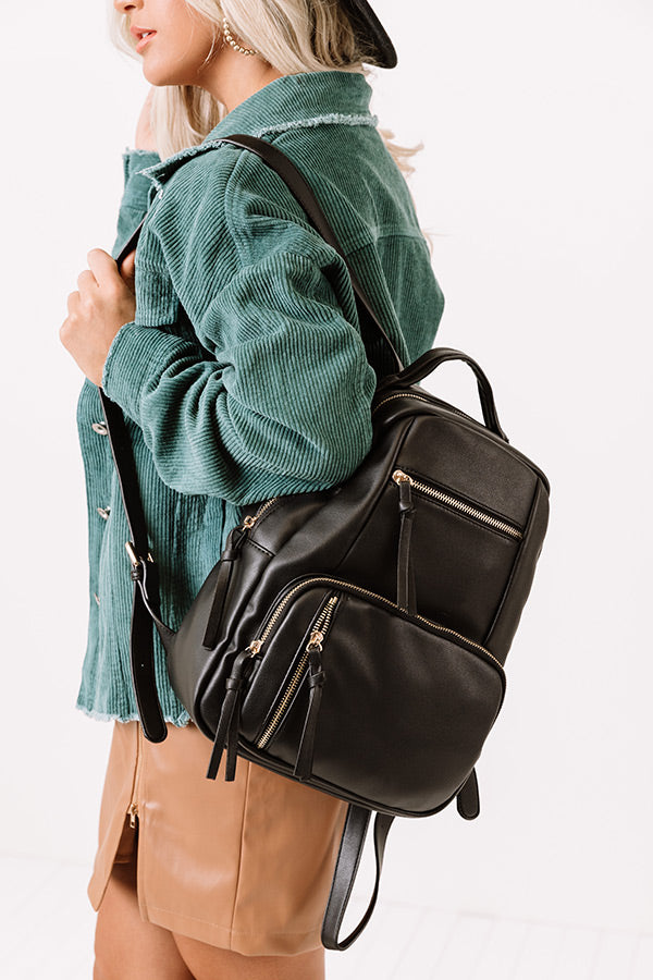 bodomint faux leather backpack Hiding Out Faux Leather Backpack In Black