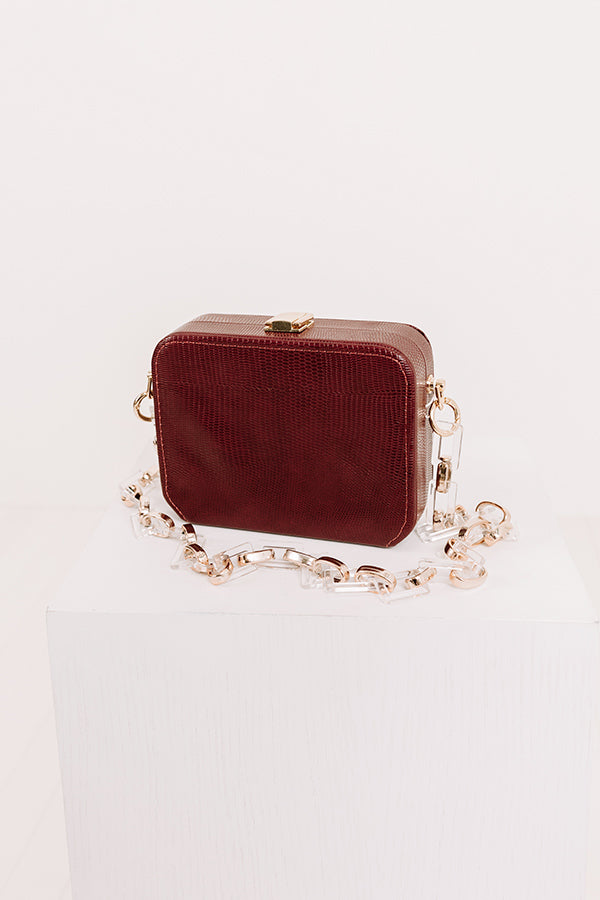 Elite Love Faux Leather Crossbody In Merlot