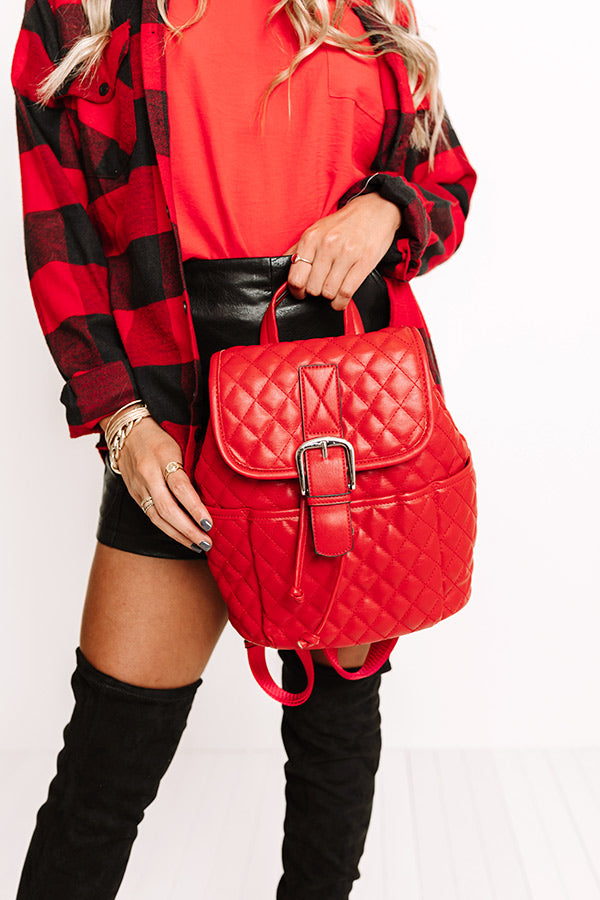 Big Plans Quilted Backpack In Red