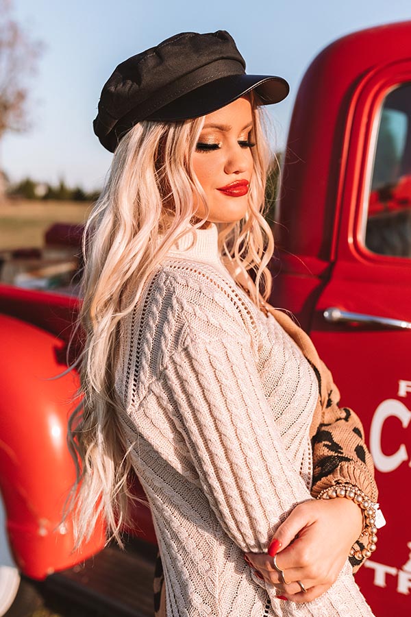 NYC Wardrobe Cabbie Cap in Black