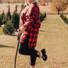 Cottage Vibes Flannel Tunic Top in Red Curves Image - 1