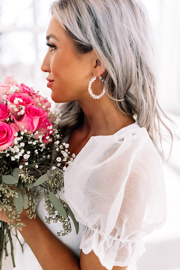 Gala Evening Hoop Earrings In Clear
