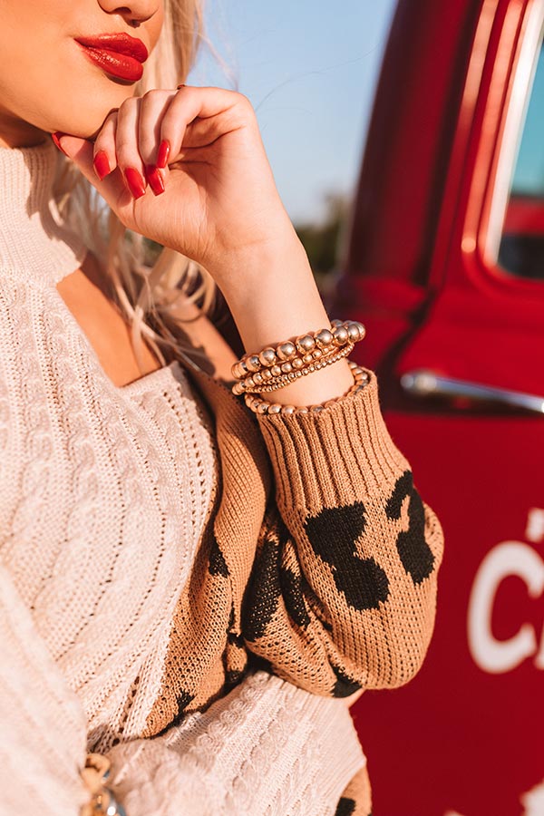 LA Influencer Bracelet Set in Vintage Gold