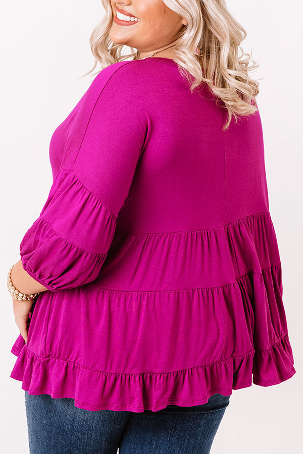 Happy Montage Babydoll Top    Curves Image - 2