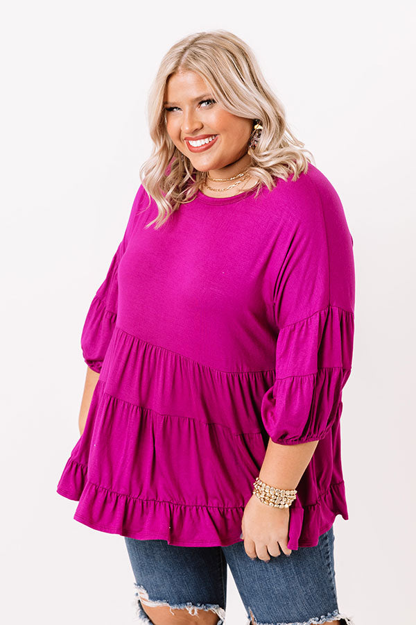 Happy Montage Babydoll Top    Curves Image - 3