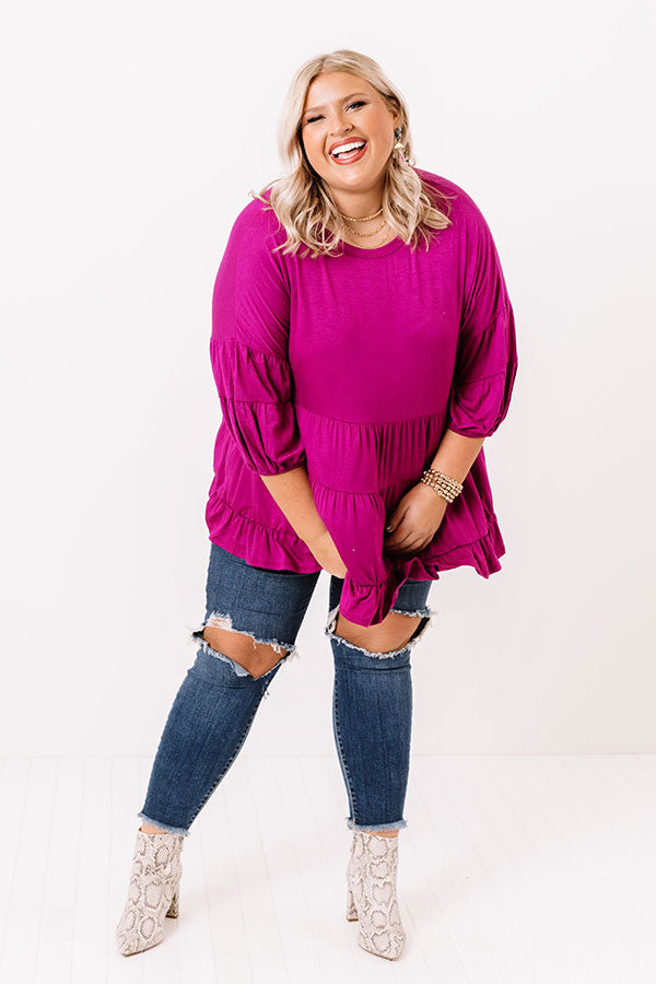 Happy Montage Babydoll Top    Curves Image - 1