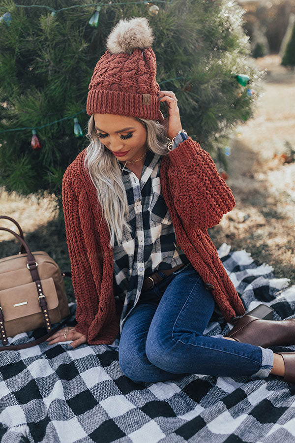 Forevermore Knit Cardigan In Rust