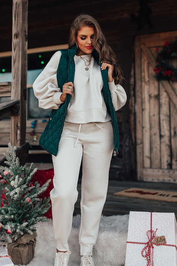 Big Bear Lake Quilted Vest in Hunter Green