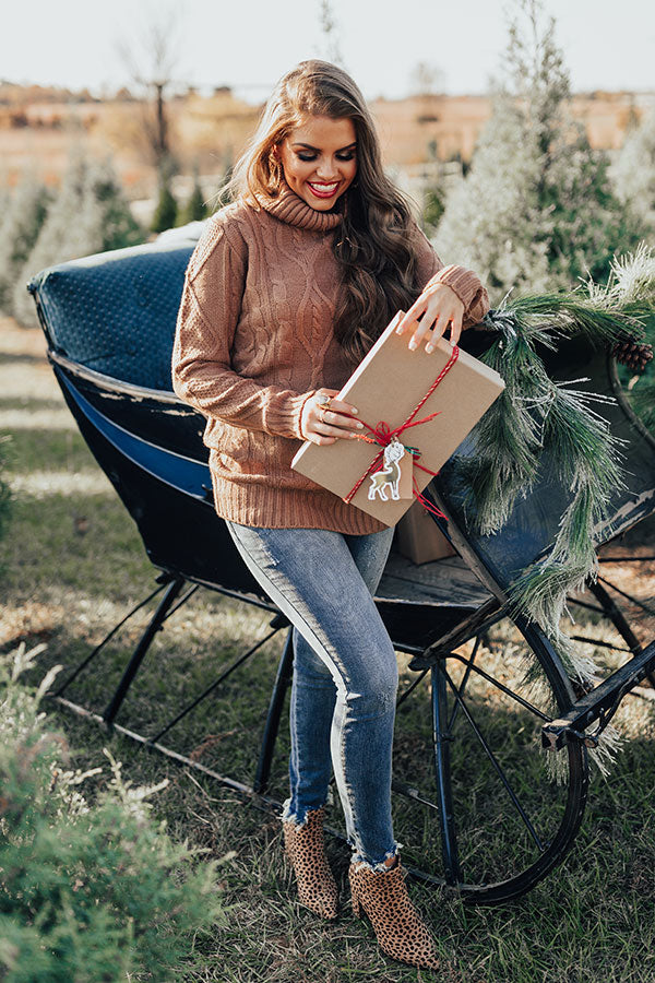 Catchup Over Coffee Cable Knit Sweater in Mocha