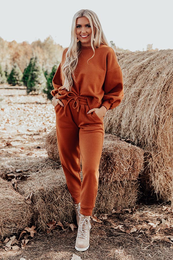 Cozy Aesthetic Sweatshirt in Pumpkin