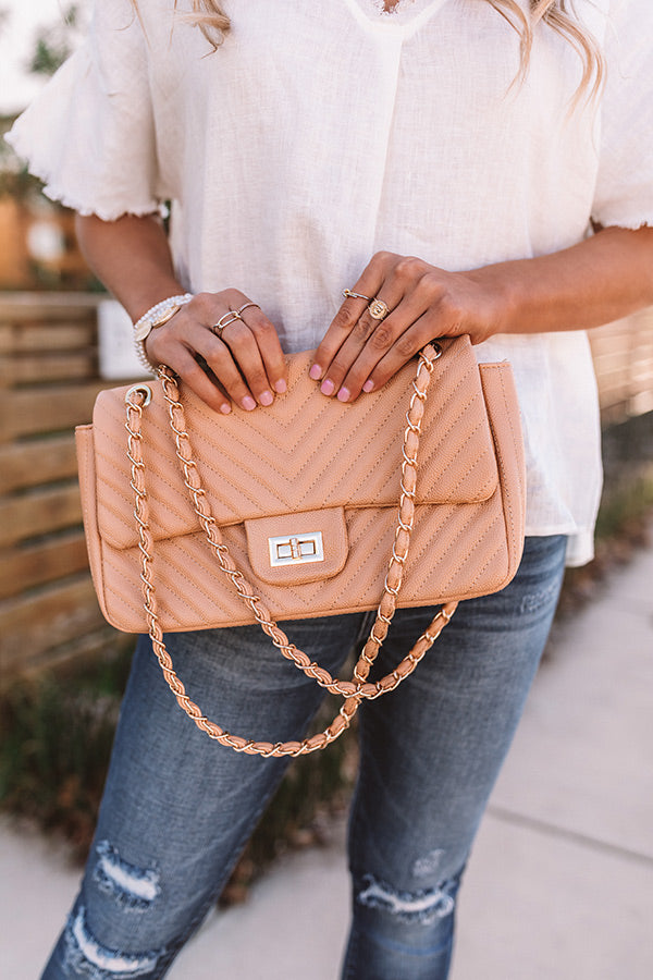LA Lifestyle Faux Leather Crossbody In Tan