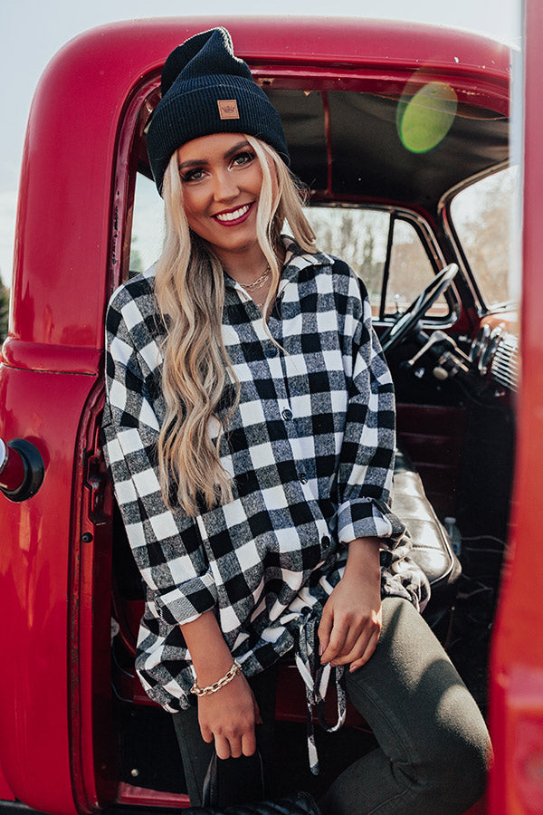 Snowy Dawn Flannel Tunic in White