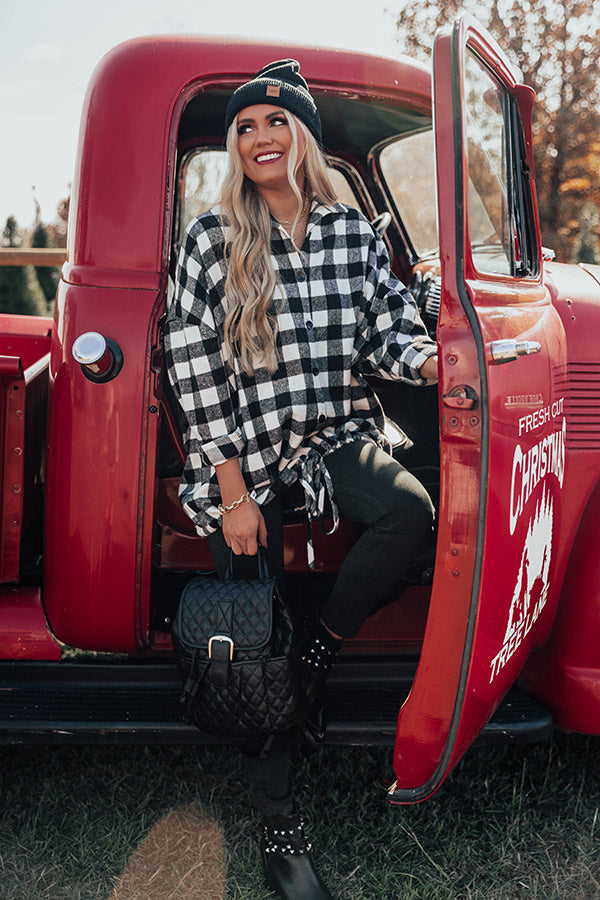 Snowy Dawn Flannel Tunic in White