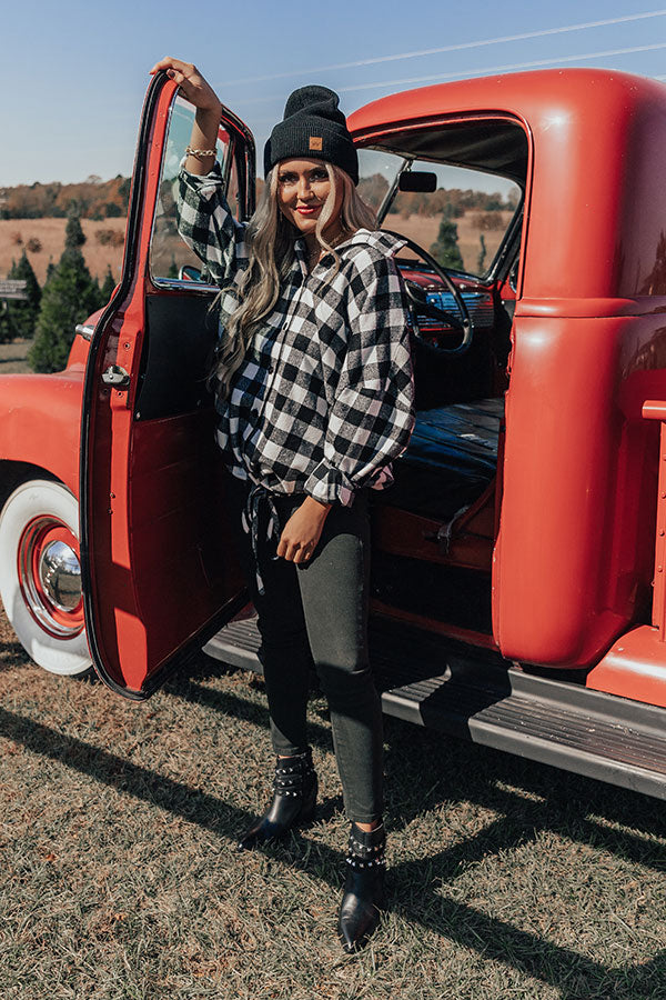 Snowy Dawn Flannel Tunic in White