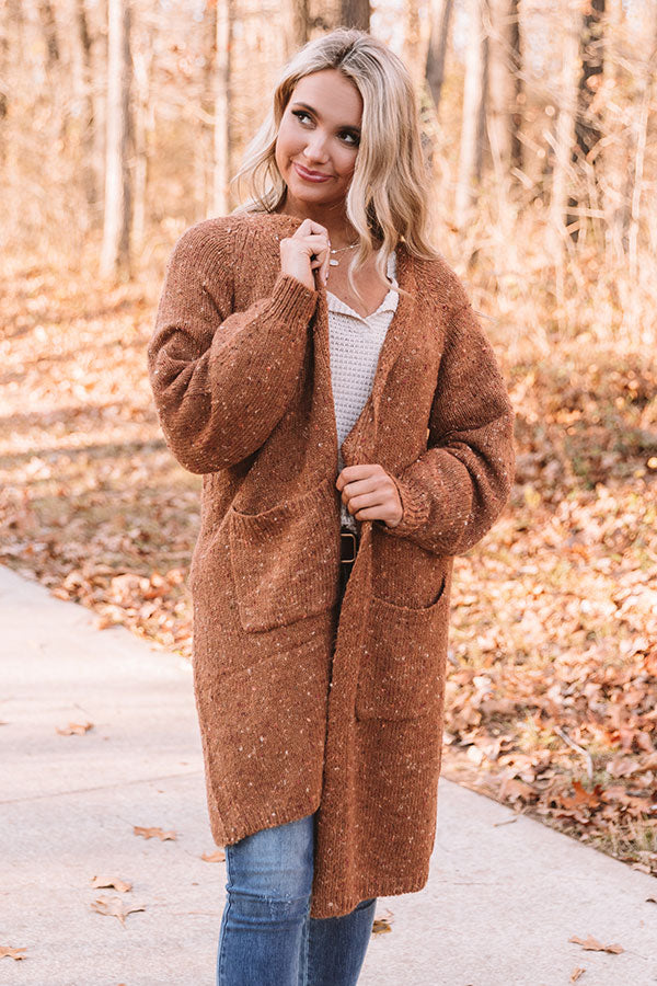 Set For Snuggles Knit Cardigan in Camel