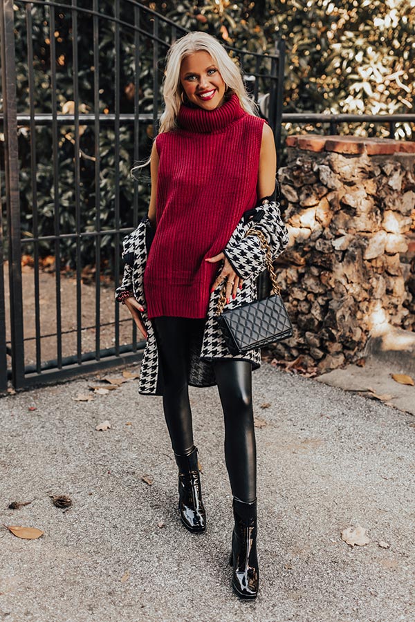 There For You Sweater Top In Wine