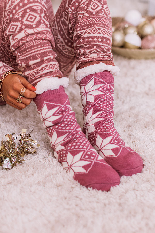 Gift List Sherpa Lined Socks