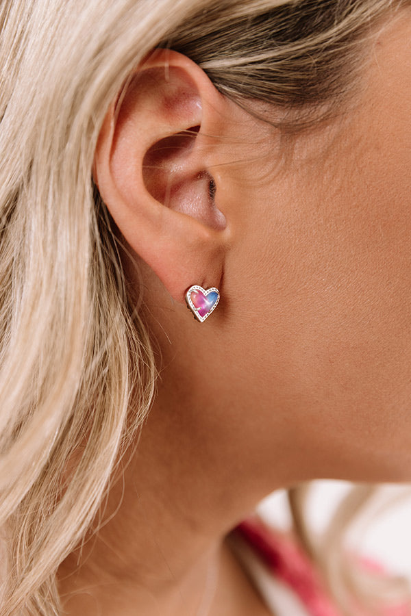 Kendra Scott Ari Heart Necklace And Earrings Gift Set in Watercolor Illusion Image - 5