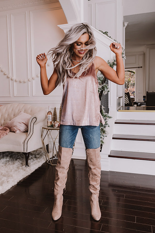 Cranberry Martini Velvet Tank In Dusty Purple