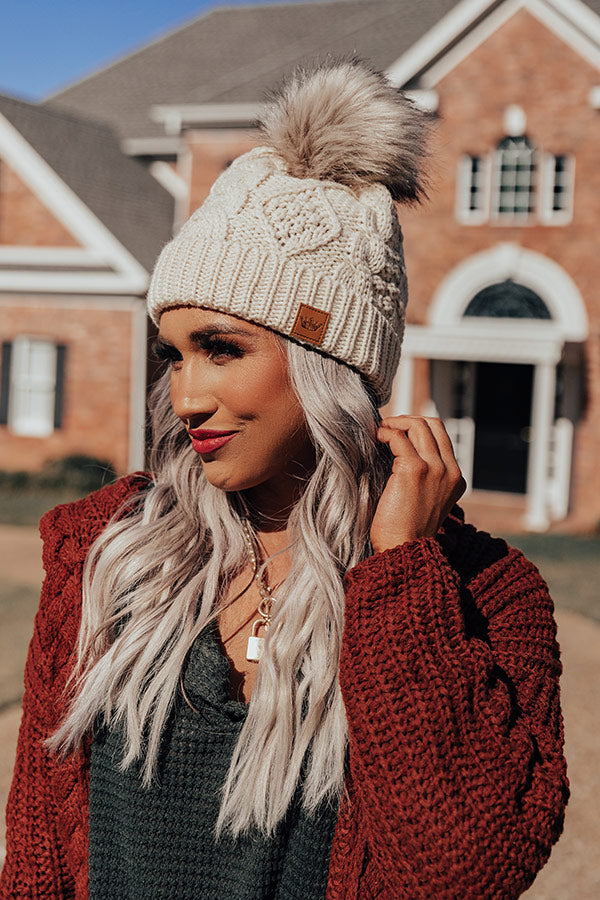 Looking Effortless Cable Knit Beanie