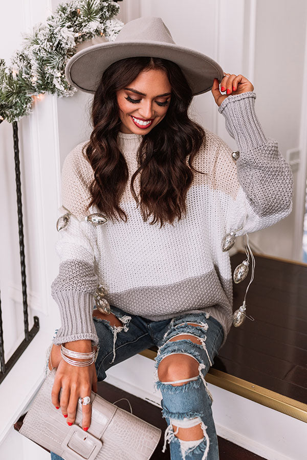 Season Of Miracles Color Block Sweater in White