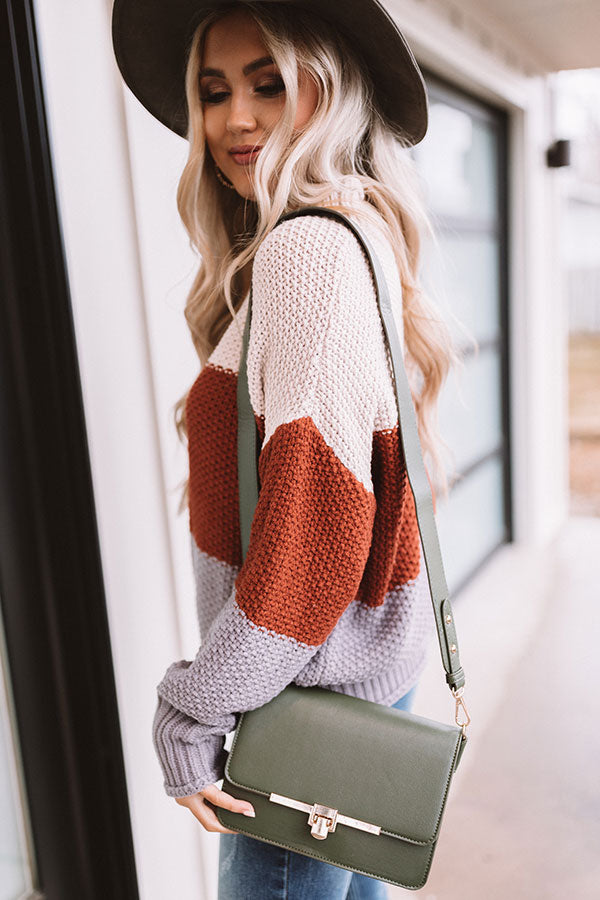 Season Of Miracles Color Block Sweater in Rust Image - 1