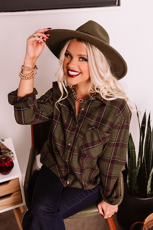 Vintage Vibes Felt Hat In Army Green Image - 1