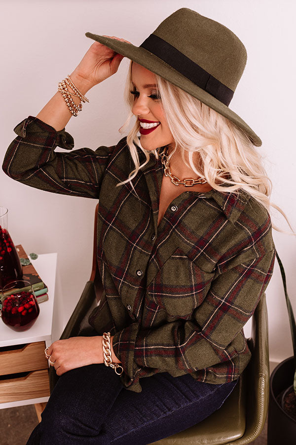 Vintage Vibes Felt Hat In Army Green Image - 1