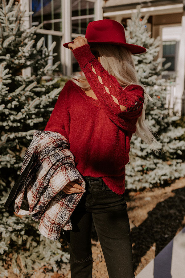 Sweet Salutations Sweater In Wine