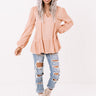 Chic Checklist Babydoll Top In Peach Image - 1