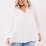 Chic Checklist Babydoll Top In White Curves Image - 1