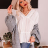 Chic Checklist Babydoll Top In Ivory Image - 1