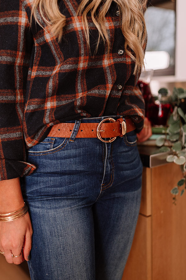 Classic Crush Belt In Camel