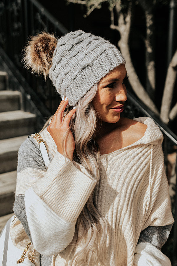 Branson Lights Knit Beanie In Grey