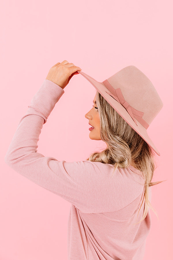 West Is Best Wool Fedora In Blush