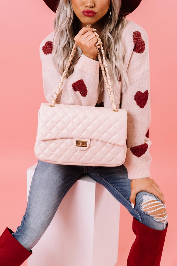 Landing In London Quilted Tote In Pink