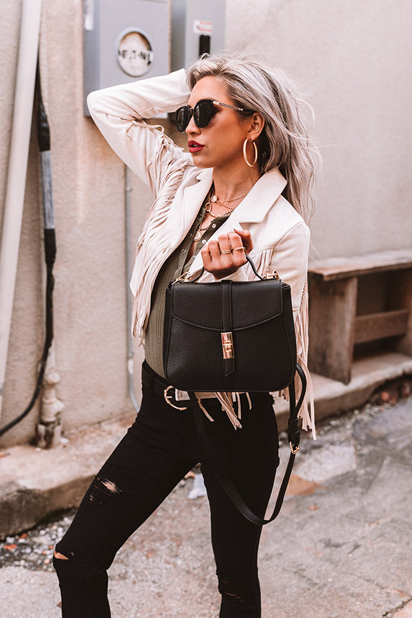 Sweet Demeanor Faux Leather Crossbody In Black